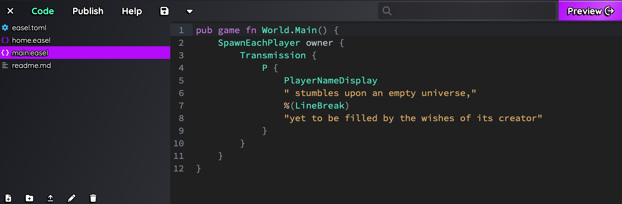 Easel Game Editor